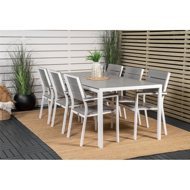 Ulkopöytä / Ruokapöytä Break 205x90 cm - Harmaa / Valkoinen