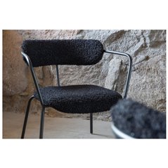 Duffy Single Sofa - Black / Black Teddy