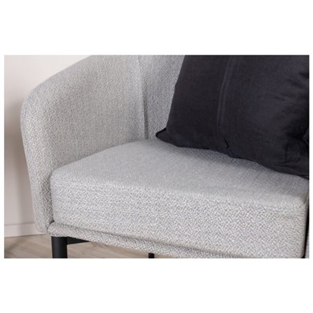 Fluffy Single Sofa - Black / Grey Fabric