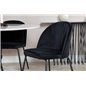 Wrinkles Dining Chair - Black Legs - Black Velvet