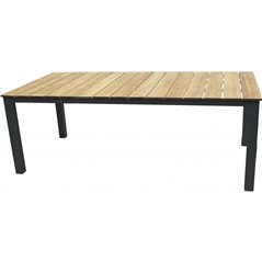 Udendørs bord / Spisebord Mexico 200x100 cm - Sort / Teaktræ