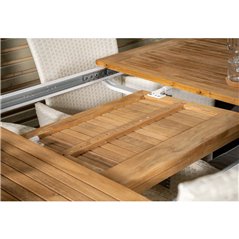 Utebord / Matbord Förlängningsbart Panama 152/210x90 cm - Teak / Vit