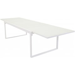 Utebord / Matbord Förlängningsbart Santorini 200/320x100 cm - Vit / Glas