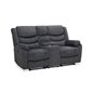 Soffa El-recliner 2-Sits Med Konsol - Tampa - Grå - Tyg