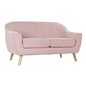 2-personers sofa DKD Home Decor Polyester Gummi træ Lys pink (146 x 84 x 82 cm)