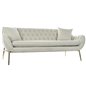 3-mans soffa DKD Home Decor Beige Polyester Metall Gyllene (195 x 90 x 78 cm)