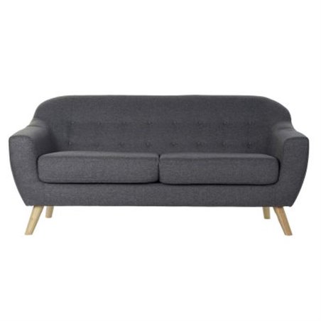 3-istuttava sohva DKD Home Decor Harmaa Polyesteri Kumipuu (170 x 80 x 81 cm)