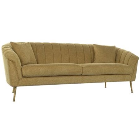 3-personers sofa DKD Home Decor Gul Polyester Metal (225 x 100 x 85 cm)