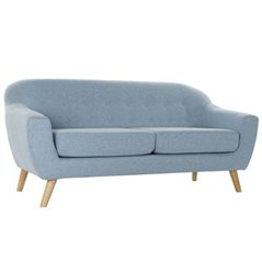 3-mans soffa DKD Home Decor Polyester Gummiträ Himmelsblå (172 x 80 x 81 cm)