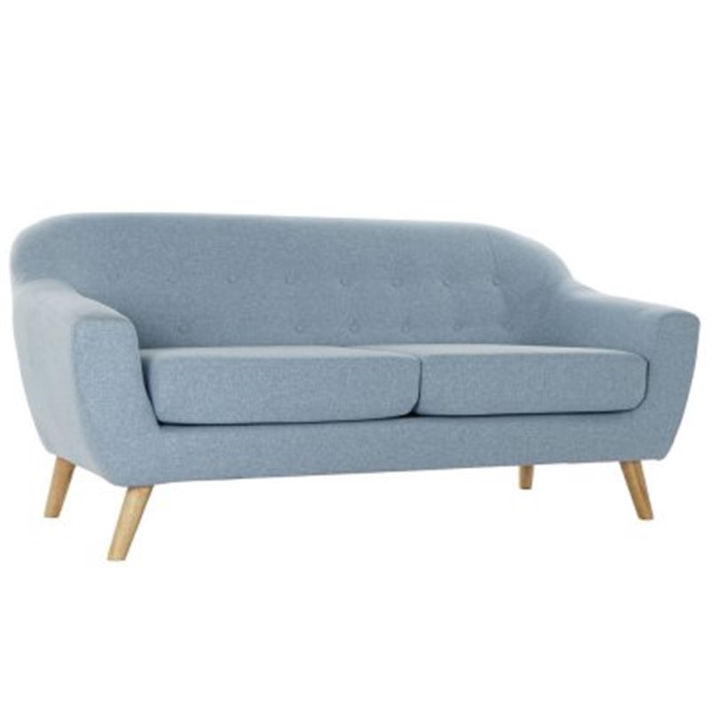 3-istuttava sohva DKD Home Decor Polyesteri Kumipuu Taivaansininen (172 x 80 x 81 cm)