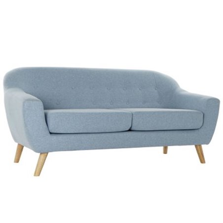 3-istuttava sohva DKD Home Decor Polyesteri Kumipuu Taivaansininen (172 x 80 x 81 cm)