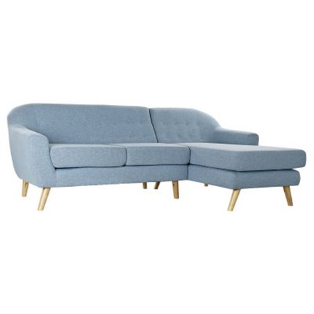 3-mans soffa DKD Home Decor Polyester Gummiträ Himmelsblå (226 x 144 x 84 cm)