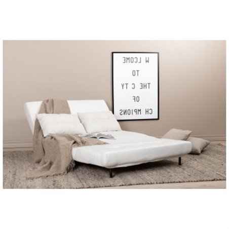 Vicky Folding Bed Double - Sort / Lys Beige Stof