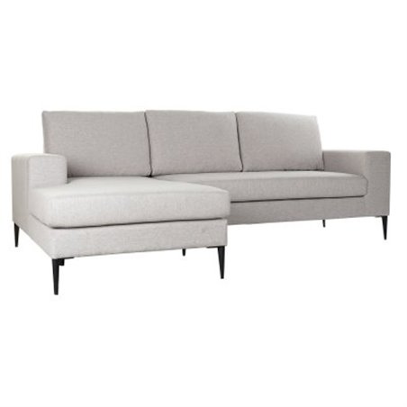 Chaiselong / Divan sofa DKD Home Decor Grå Polyester Metal (240 x 160 x 88 cm)