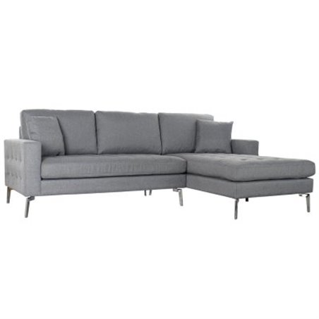 Leposohva / Divaani sohva DKD Home Decor pellava Metalli Tummanharmaa (237 x 160 x 85 cm)