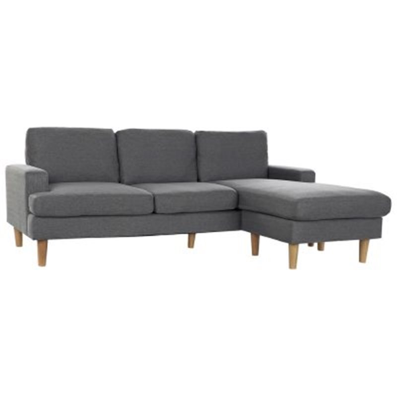 Chaiselong / Divansofa DKD Home Decor linned Traditionel mørkegrå (193 x 131 x 77 cm)