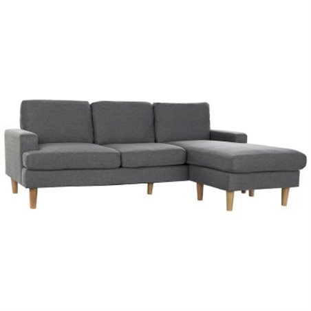Leposohva / Divaani sohva DKD Home Decor liinavaatteet perinteinen tummanharmaa (193 x 131 x 77 cm)