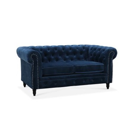 Sohva 2-paikkainen Chesterfield Cambridge - Sininen - Velvet