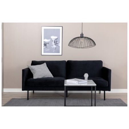 Zoom 2-istuttava sohva - Black / Black Velvet