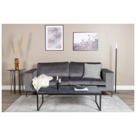 Bolero Sofa - 3-seater - Dark Grey velvet - Black Legs