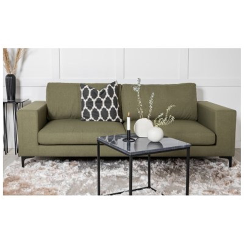 Bolero Sofa - 3-seater - dusty Green Fabric - Black Legs