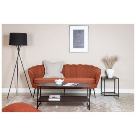 Calais Sofa 3-personers - Rusty Red Stof - Sorte Ben