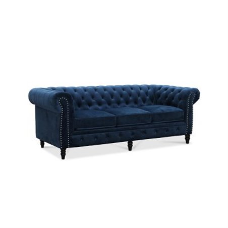 Sohva 3-paikkainen Chesterfield Cambridge - Sininen - Velvet