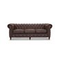 Sofa 3-sædet Chesterfield Cambridge - Brun - Vintage stof / mikrostof