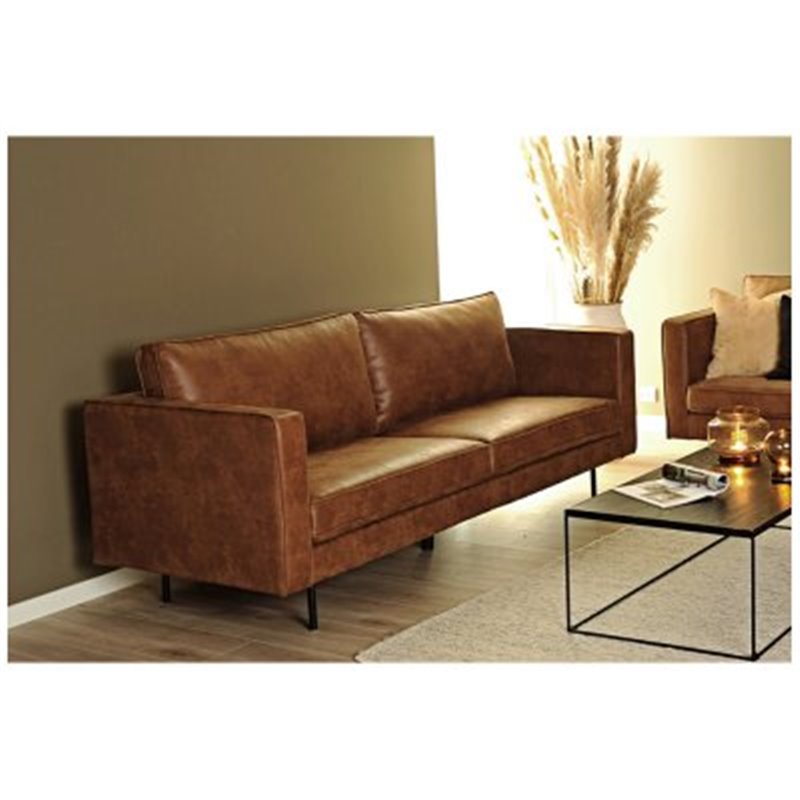 Sofa 3-personers Texas - Brun / Cognac - Stof