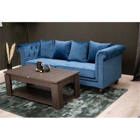 Velvet 3-seat sofa - Midnight Blue