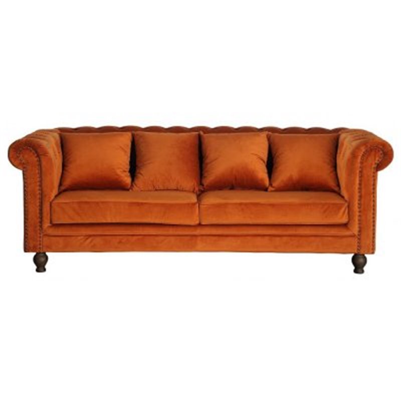 Velvet 3-seat sofa - Rusty Orange