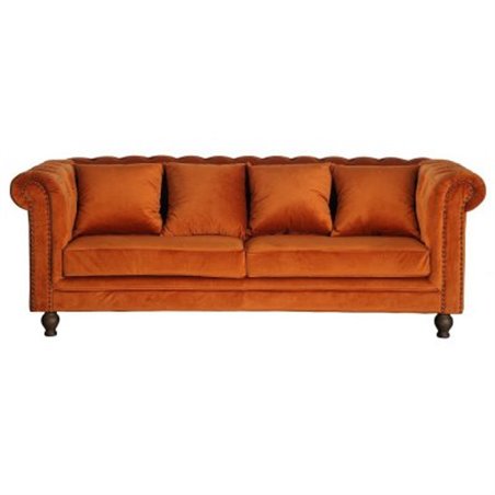 Velvet 3-seat sofa - Rusty Orange