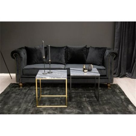 Velvet 3-seat sofa - Black