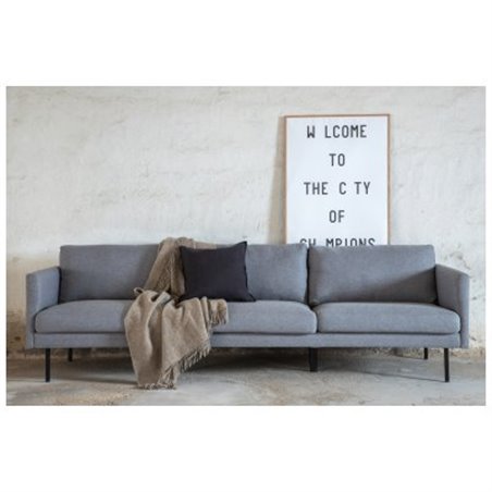 Zoom 3-istuttava sohva - musta / teräksenharmaa kangas