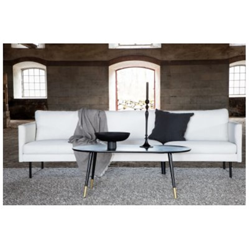 Zoom 3-seat Sofa - Black / Light Beige Fabric