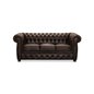 Soffa Chesterfield 3-Sits Liverpool - Brun - Läder