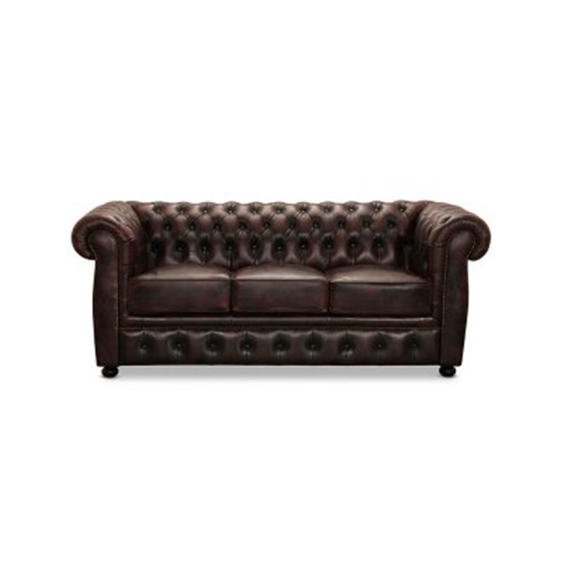 Sohva Chesterfield 3-paikkainen Liverpool - Oxblood - Nahkaa