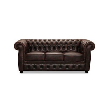 Soffa Chesterfield 3-Sits Liverpool - Oxblod - Läder