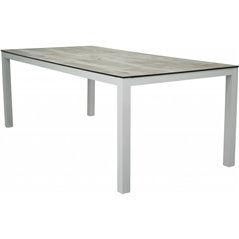 Llama - matbord 205 * 100 - vit Aluminium / grå hpl