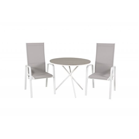 Copacabana - vilostol stol - vit Aluminium/Grå Textilene
