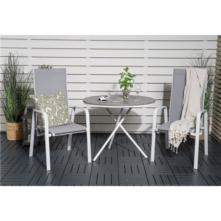 Copacabana - vilostol stol - vit Aluminium/Grå Textilene