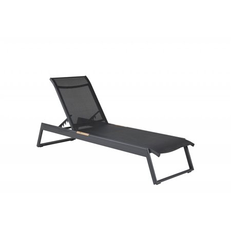 Loungesäng/Solsäng 2-Pack Mexico  - Svart / Teak