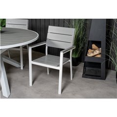 Levels Stapelbar stol - vit matt Aluminium / Grå Box
