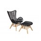Tingeling Lounge stol Inc. Avföring - svart rep / akacia