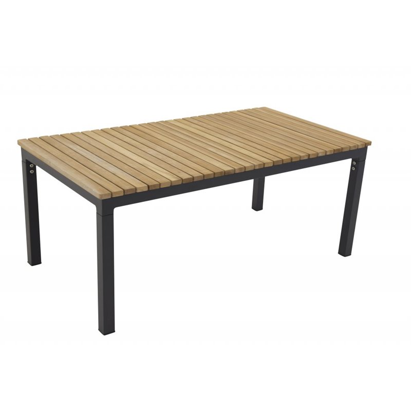 Brasilia - soffa Tabell 60 * 110 * 55 - Svart Aluminium / Teak