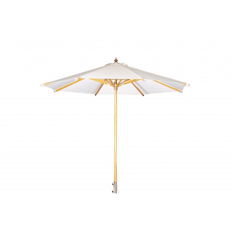 Naxos Umbrella - 3m - Wood / Ecru Fabric