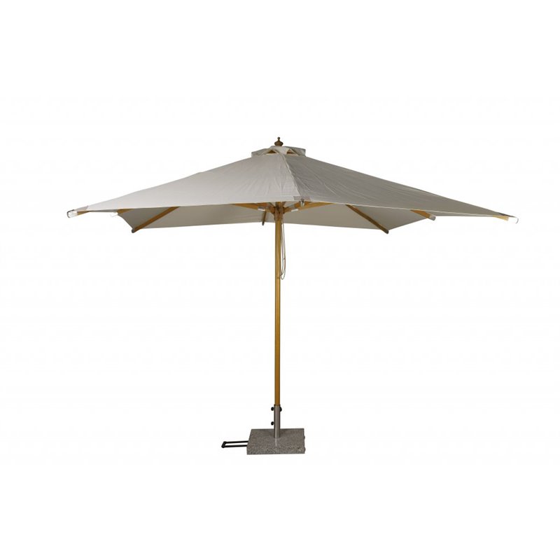 Naxos Umbrella - 3*3m - Wood / Ecru Fabric