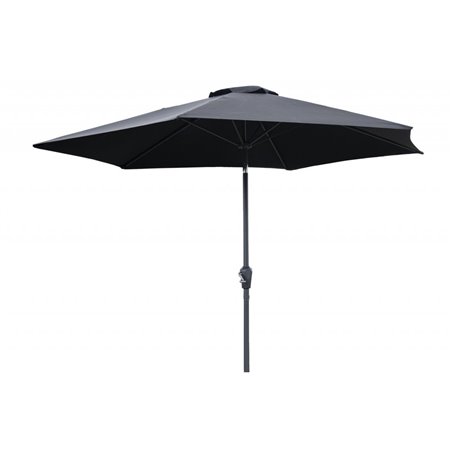 Leeds paraply - 3m - grå Aluminium / svart tyg