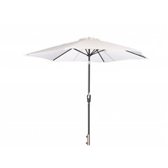 Leeds Umbrella - 3m - Grå Aluminium / Ecru Fabric