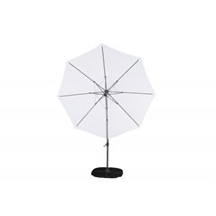 Leeds - Umbrella 3m - svart Aluminium/vit Fabric
